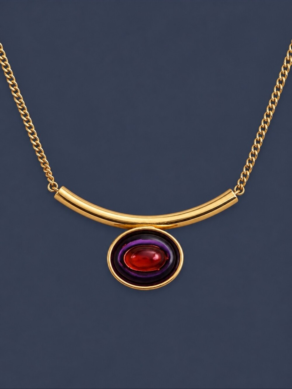 Vtg Sarah Coventry 1976 Fire-Lite Goldtone Necklace